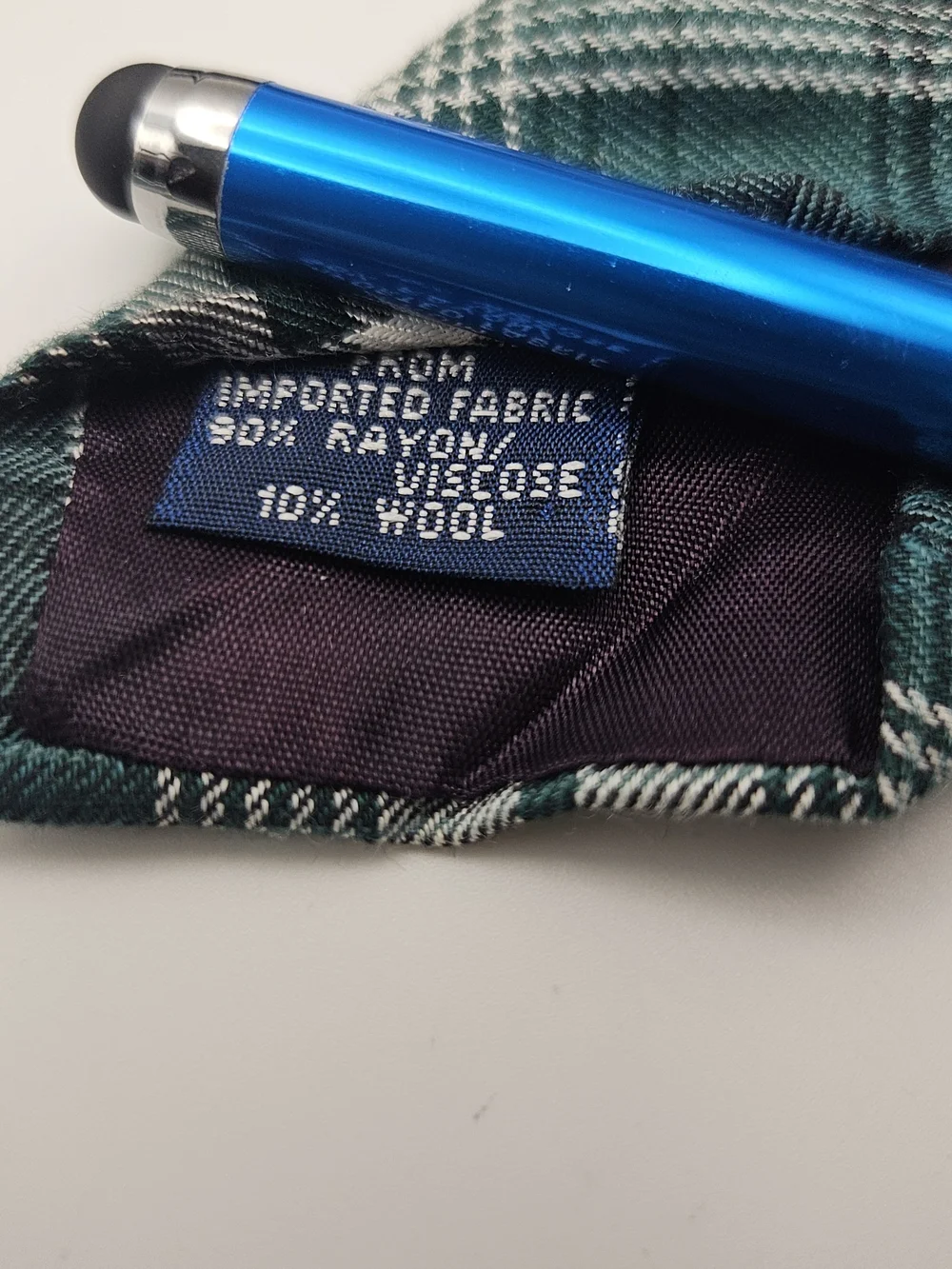 Vintage GAP Green Plaid Men's Tie Blue Woven Label #4145